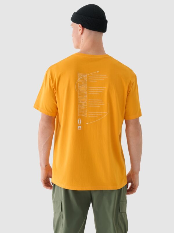 4F T-shirt oversize z nadrukiem męski - pomarańczowy