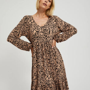 Sukienka w zwierzęcy wzór brązowa