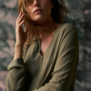 Wiskozowa koszula oliwkowa