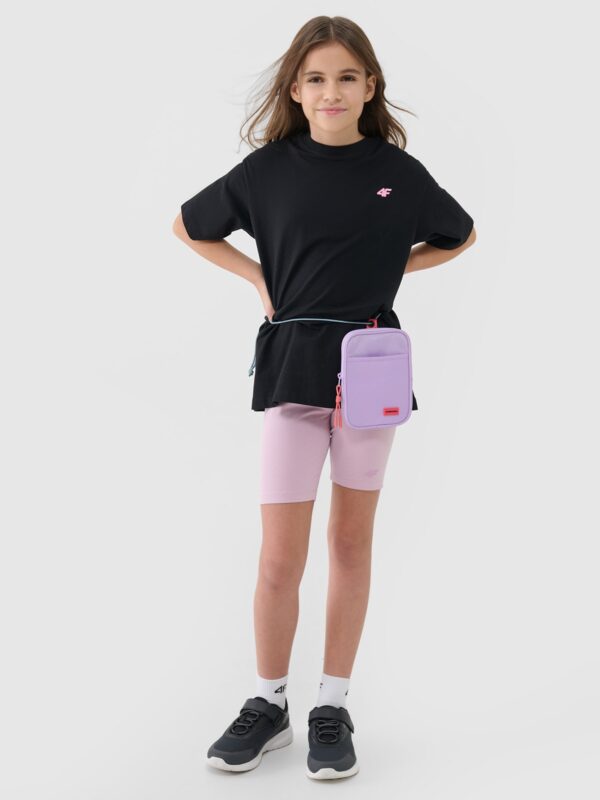 3f0b5cea0b340ef17641affe97dffa8962fb1088 4F T-shirt oversize gładki dziewczęcy - czarny 122 (6-7 lat)