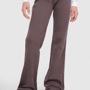 4F Spodnie dresowe z rozszerzanymi nogawkami dziewczęce - brązowe 140 (9-10 lat)