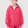 4F Bluza dresowa rozpinana z kapturem dziewczęca - różowa 158 (12-13 lat)
