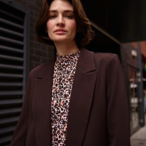 40017c9b591ffb809926d827716751dec988b9a8 Marynarka z rękawami 3/4 brązowa