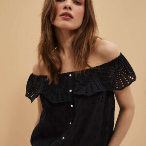 Ażurowa koszula czarna