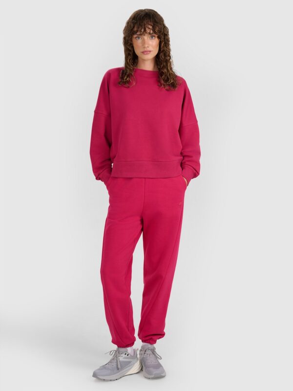 4F Bluza dresowa nierozpinana bez kaptura damska - różowa