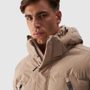 4F Kurtka puchowa z syntetycznym wypełnieniem membrana 10000 męska - beżowa