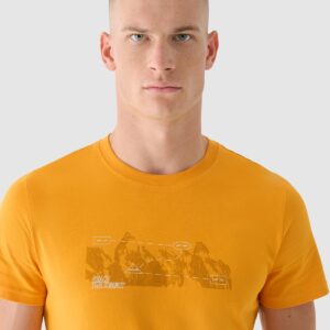 4F T-shirt regular z nadrukiem męski - pomarańczowy