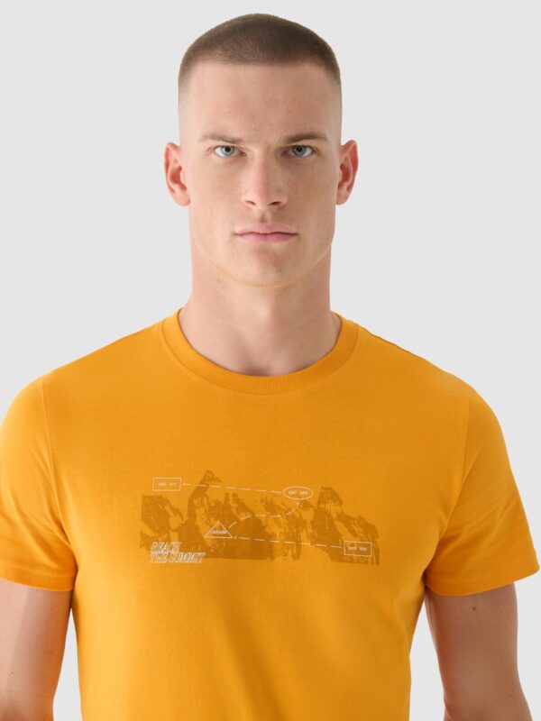 4F T-shirt regular z nadrukiem męski - pomarańczowy