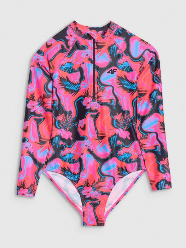 42e686537e12b561431d3cf90398cec2ba75a7b4 4F Kostium kąpielowy jednoczęściowy dziewczęcy - multikolor 158/164 (12-14 lat)