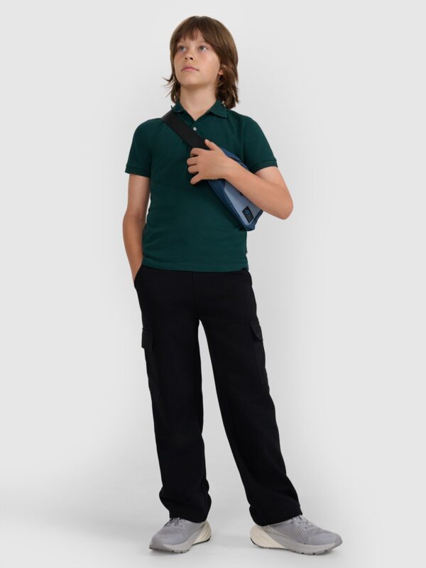 4F Koszulka polo regular chłopięca - zielona 128 (7-8 lat)