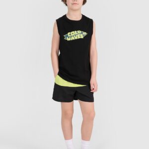 4F Tank top regular z nadrukiem chłopięcy - czarny 128 (7-8 lat)