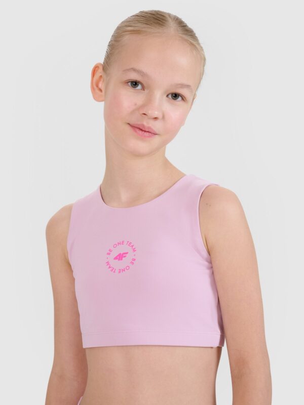 4F Biustonosz sportowy szybkoschnący dziewczęcy - różowy 158/164 (12-14 lat)