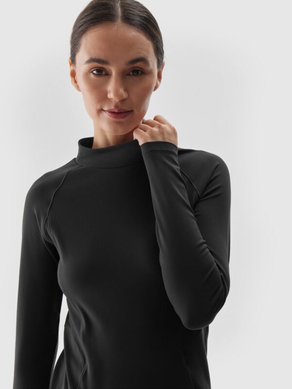 4F Longsleeve do jogi i pilatesu szybkoschnący damski - czarny