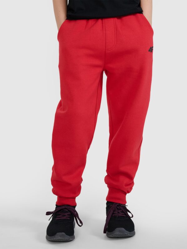 4F Spodnie dresowe joggery chłopięce - czerwone 152 (11-12 lat)
