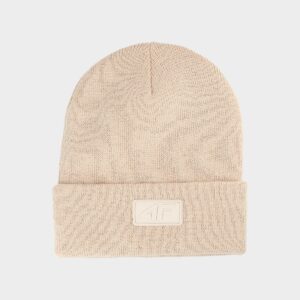 4F Czapka zimowa dziecięca - beżowa