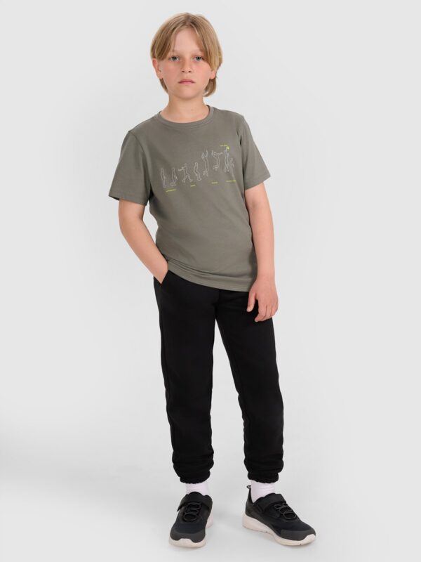 4F T-shirt regular z nadrukiem chłopięcy - szary 140 (9-10 lat)