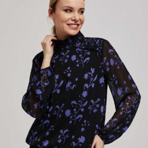 450efa788ec01e76a30045866f4512a9660197f9 Koszula z kwiatowym wzorem czarna