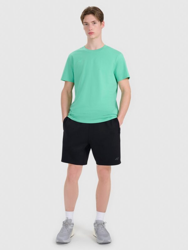 4F T-shirt regular z nadrukiem męski - zielony