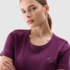 451ed075261fa8d4c2fa7b3c8697a9091eb16905 4F T-shirt regular gładki damski - fioletowy