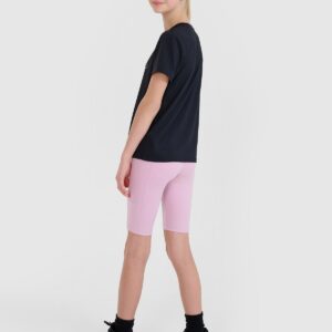 4F Legginsy kolarki trekkingowe szybkoschnące dziewczęce - różowe 134/140 (8-10 lat)