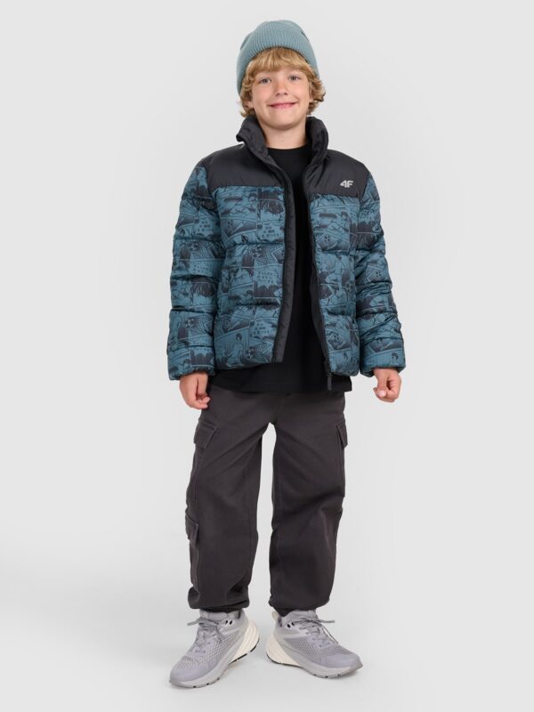 456b1446a917f281c707f7f06f2ccaa15610ec96 4F Kurtka puchowa z wypełnieniem syntetycznym chłopięca - zielona 158 (12-13 lat)