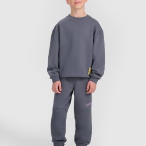 45875283d6b390fd1775b47eb1a861796f5be6e8 4F Bluza dresowa oversize nierozpinana bez kaptura chłopięca - szara 134 (8-9 lat)