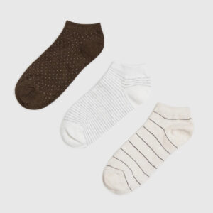 3 pack skarpetek brązowy, beżowy, w paski