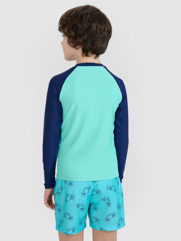 4F Longsleeve do pływania z nadrukiem chłopięcy - turkusowy 122/128 (6-8 lat)