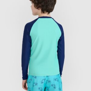 4F Longsleeve do pływania z nadrukiem chłopięcy - turkusowy 122/128 (6-8 lat)