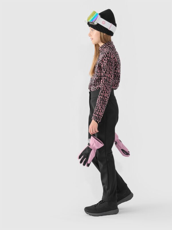 4F Spodnie narciarskie softshellowe membrana 5000 dziewczęce - czarne 122 (6-7 lat)