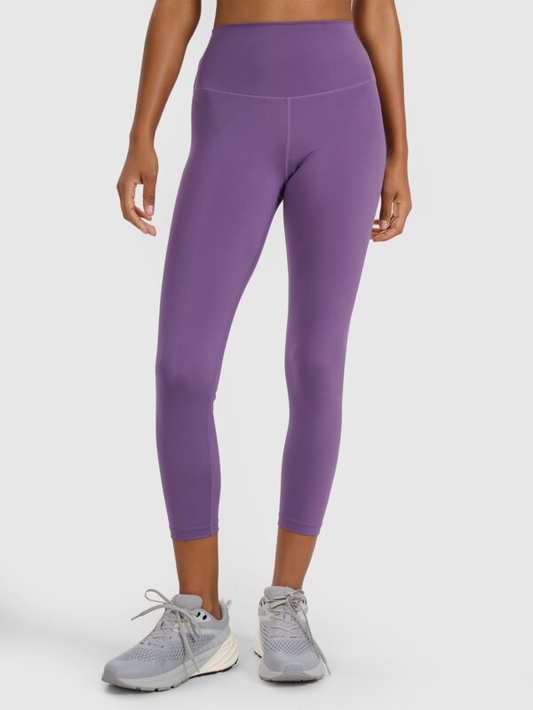 4F Legginsy treningowe 7/8 z wysokim stanem damskie - fioletowe