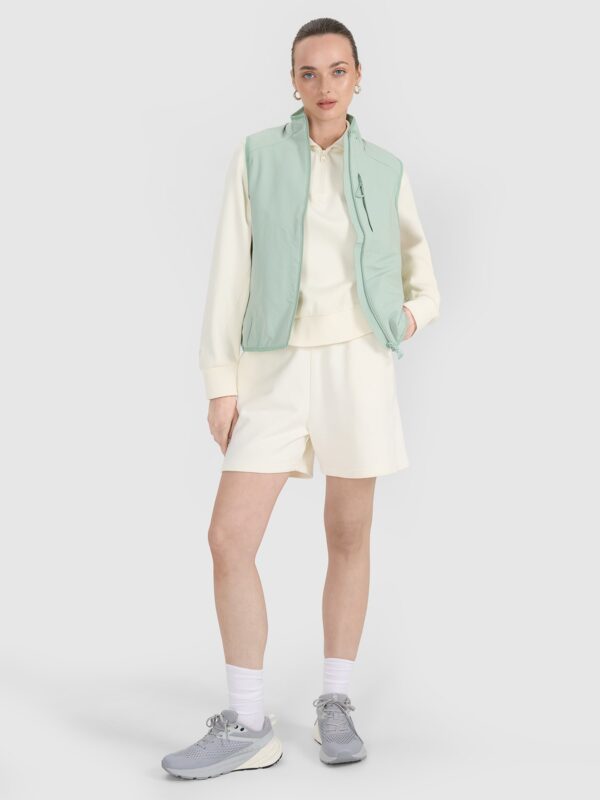 4F Bezrękawnik ze stójką damski - miętowy