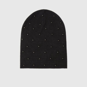 Czapka z koralikami czarna