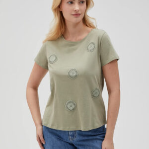 Bawełniana bluzka oliwkowa