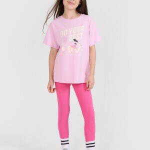 479c01bdb52f67b8a8f6d768140f90379e9573fa 4F T-shirt regular z nadrukiem dziewczęcy - różowy 158 (12-13 lat)