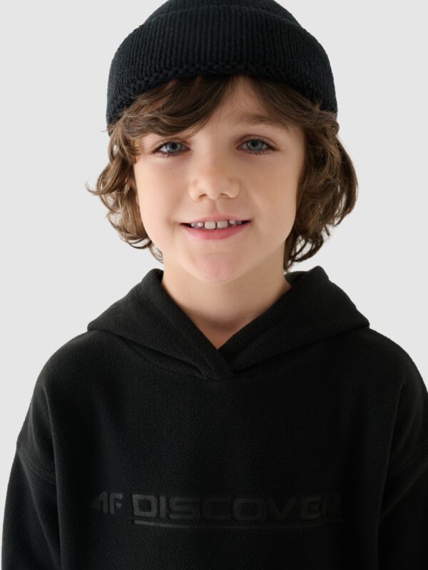 4F Polar z kapturem regular chłopięcy - czarny 134 (8-9 lat)