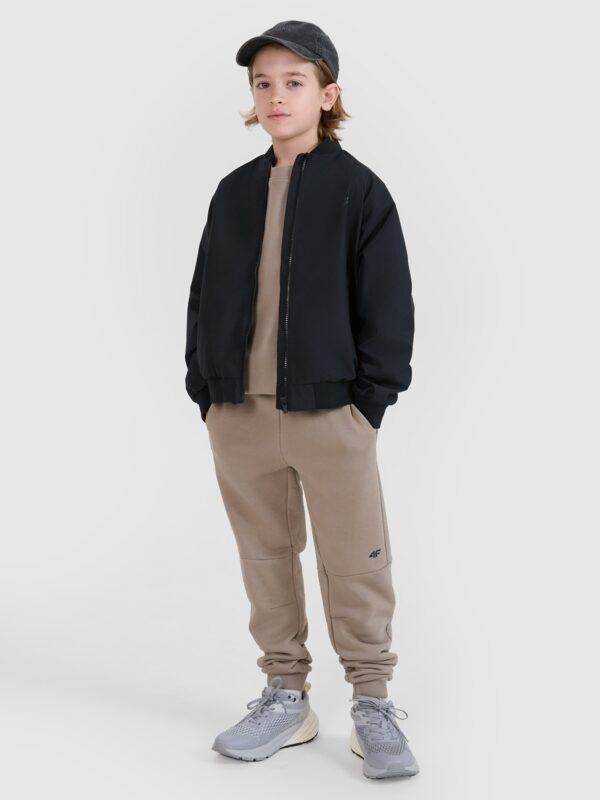 487f20912763e588be39780f8ae9f29fe645747b 4F Kurtka przejściowa bomberka chłopięca - czarna 122 (6-7 lat)