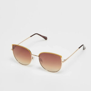Okulary przeciwsłoneczne z metalowymi oprawkami brązowe