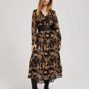 48be3659420ec6d4beb41d5a59d09a340c76abaa Sukienka z rozkloszowanym dołem i kwiatowym nadrukiem czarna