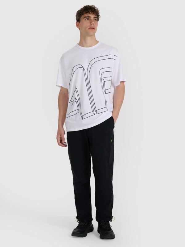 4F T-shirt oversize z nadrukiem męski - biały