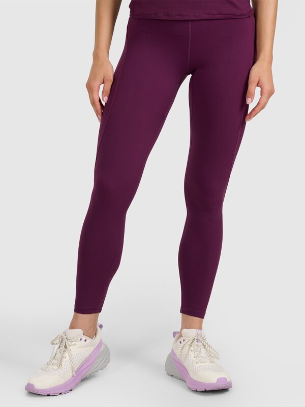 4F Legginsy treningowe szybkoschnące damskie - fioletowe