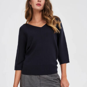 Sweter z rękawami 3/4 granatowy