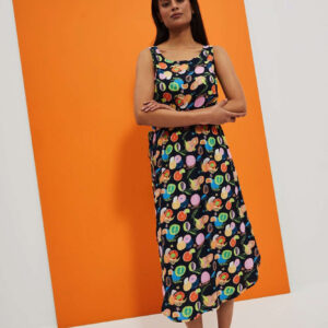 Wzorzysta sukienki midi