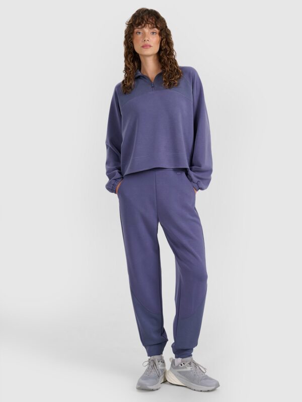 4F Bluza dresowa nierozpinana z modalem damska - granatowa