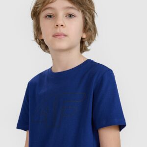 4c3071fee65d4ba73422e6e84bc02d70cd3c8403 4F T-shirt z nadrukiem chłopięcy - niebieski 128 (7-8 lat)