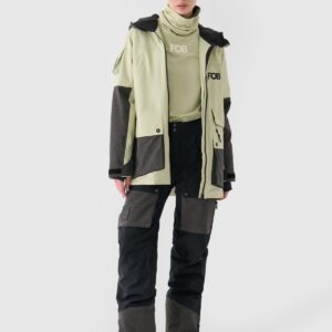4F Kurtka snowboardowa membrana 10000 damska - oliwkowa/khaki