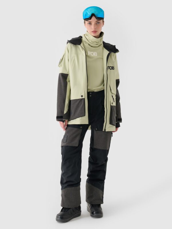 4c3fedb2a01a79b9109442107539065384139679 4F Kurtka snowboardowa membrana 10000 damska - oliwkowa/khaki