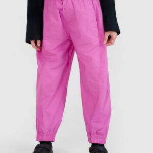 4F Spodnie casual joggery z szerokimi nogawkami dziewczęce - różowe 146 (10-11 lat)