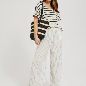 4d03fd030773426d735c769d77e246a2d181eb06 Słomkowa torba w paski czarna