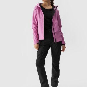 4F Kurtka softshell wiatroodporna membrana 5000 damska - różowa